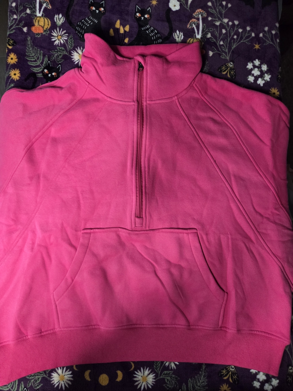 Women’s Hot Pink Quarter-Zip Pullover Sweatshirt